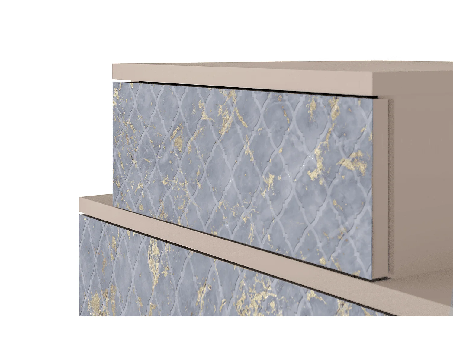 Table de nuit - 58х58х41 cm - NS1 - Golden Smoke, Latte