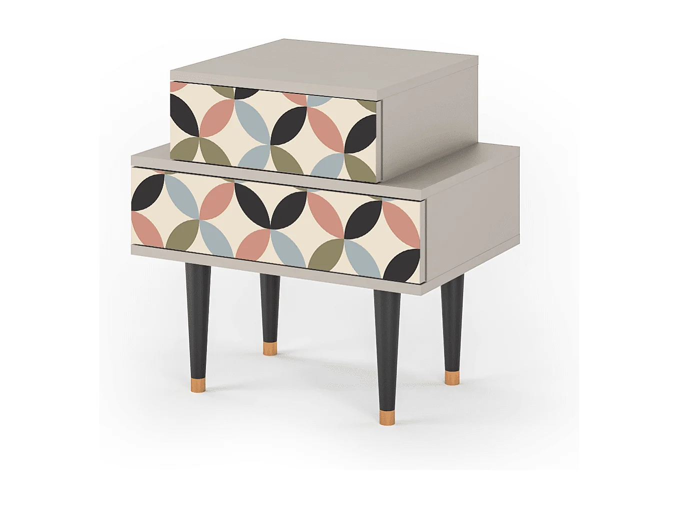 Stolik nocny - 58х58х41 cm - NS1 - Butterfly Effect, Piaskowy