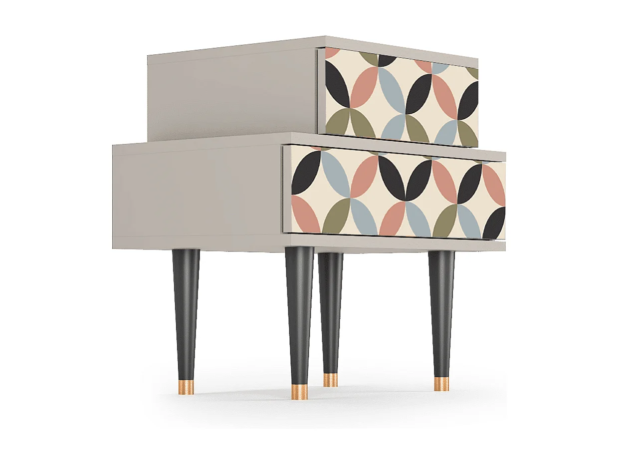 Stolik nocny - 58х58х41 cm - NS1 - Butterfly Effect, Piaskowy