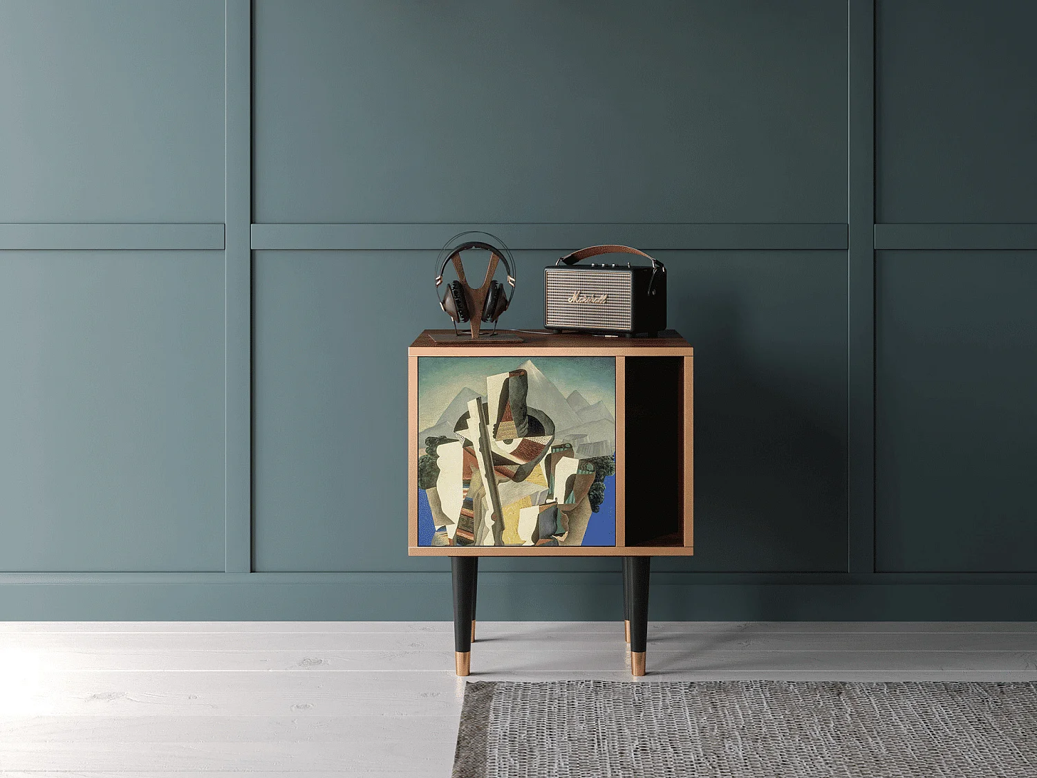 Nachtkastje - 57х69х48 cm - S2 - The Cubist Paintings , Walnoot