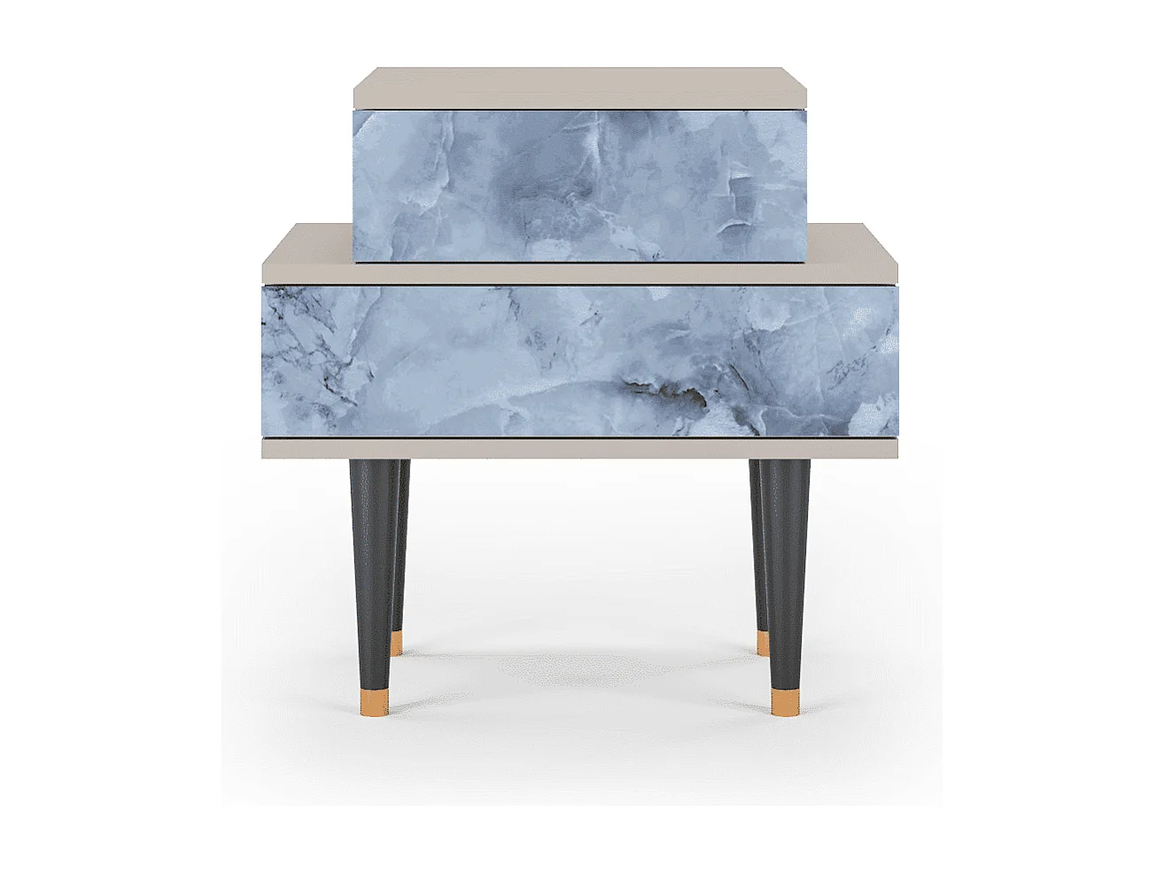 Table de nuit - 58х58х41 cm - NS1 - Feather Ice, Sable