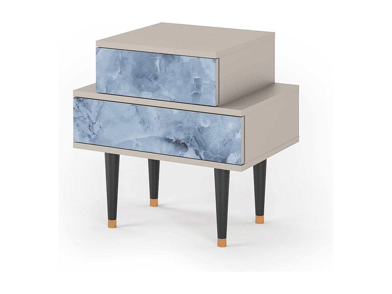 Table de nuit - 58х58х41 cm - NS1 - Feather Ice, Sable