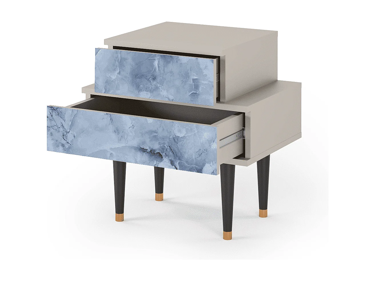 Table de nuit - 58х58х41 cm - NS1 - Feather Ice, Sable