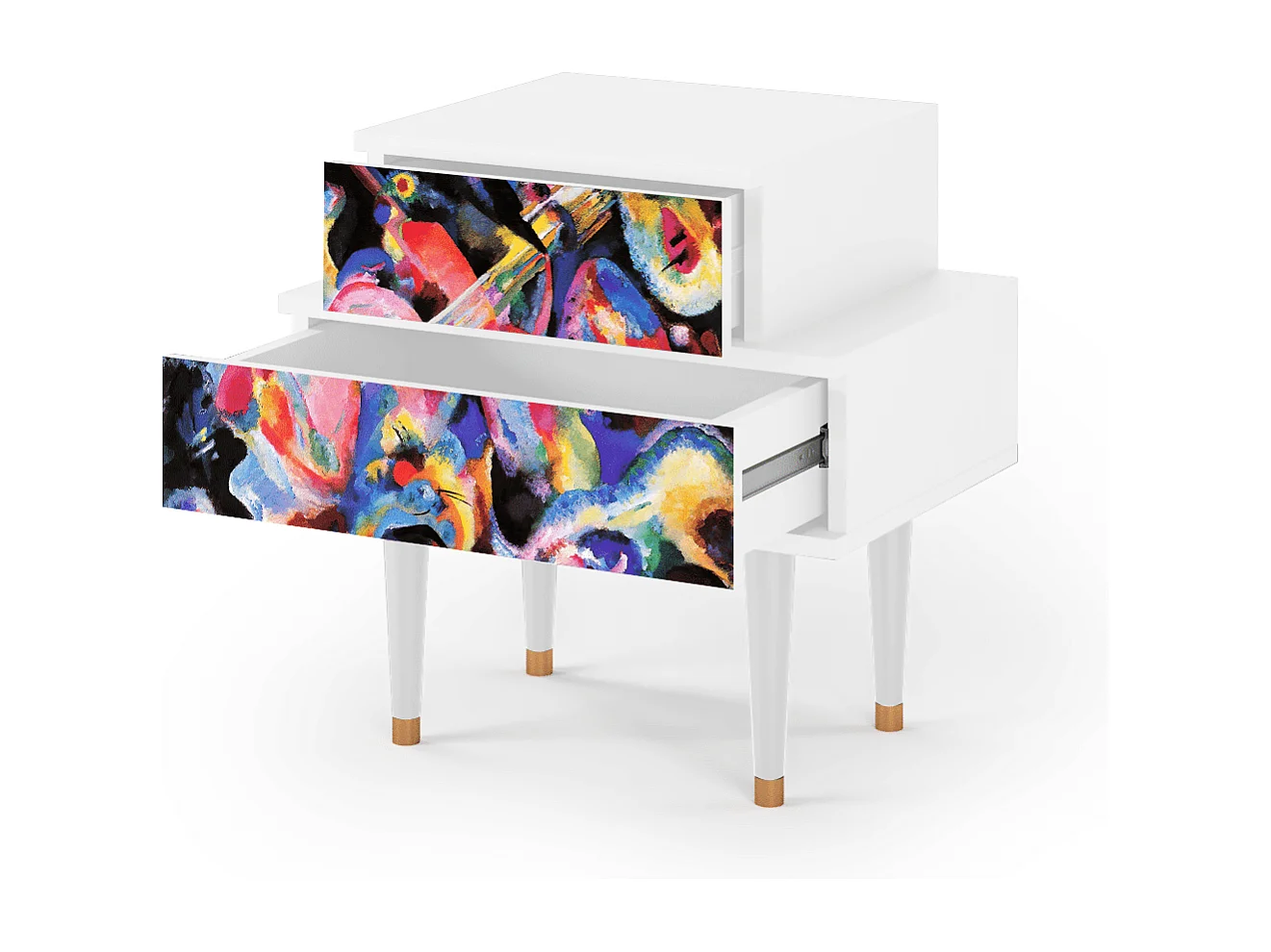 Stolik nocny - 58х58х41 cm - NS1 - Kandinsky, Biały