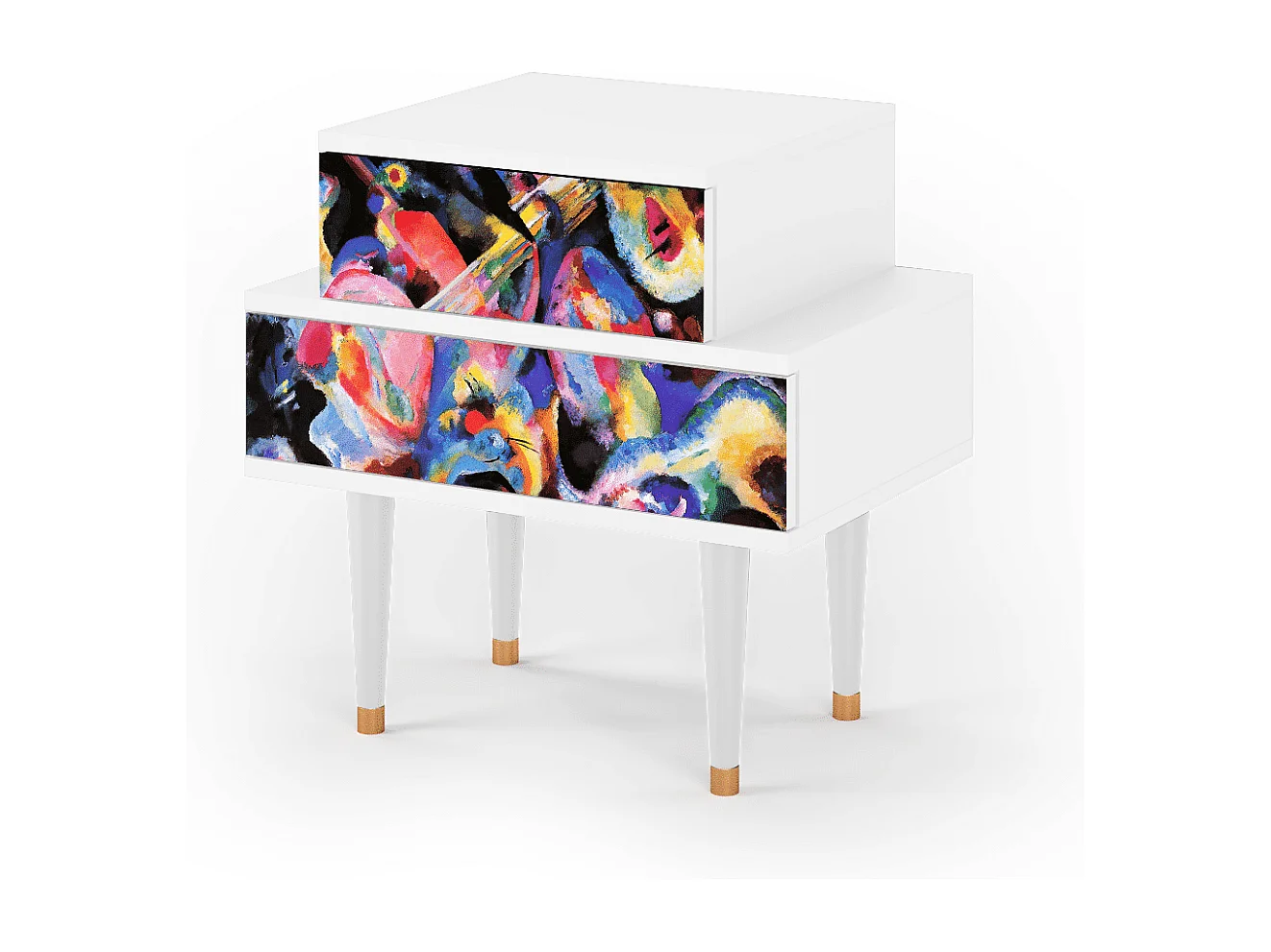 Stolik nocny - 58х58х41 cm - NS1 - Kandinsky, Biały