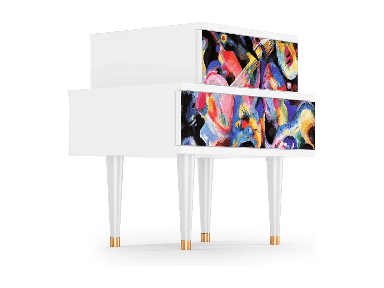 Stolik nocny - 58х58х41 cm - NS1 - Kandinsky, Biały