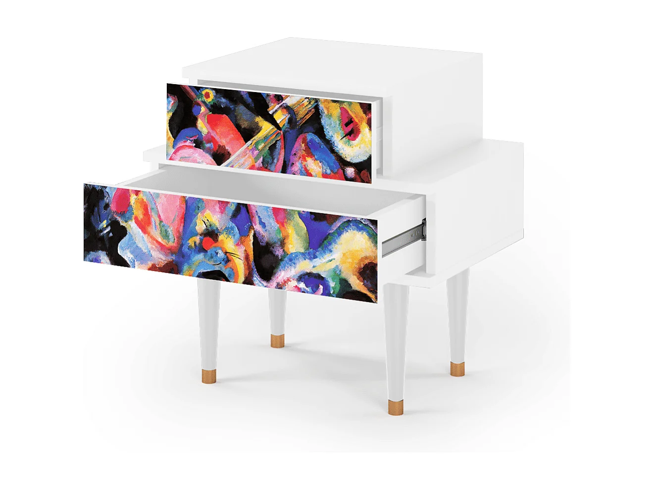 Stolik nocny - 58х58х41 cm - NS1 - Kandinsky, Biały