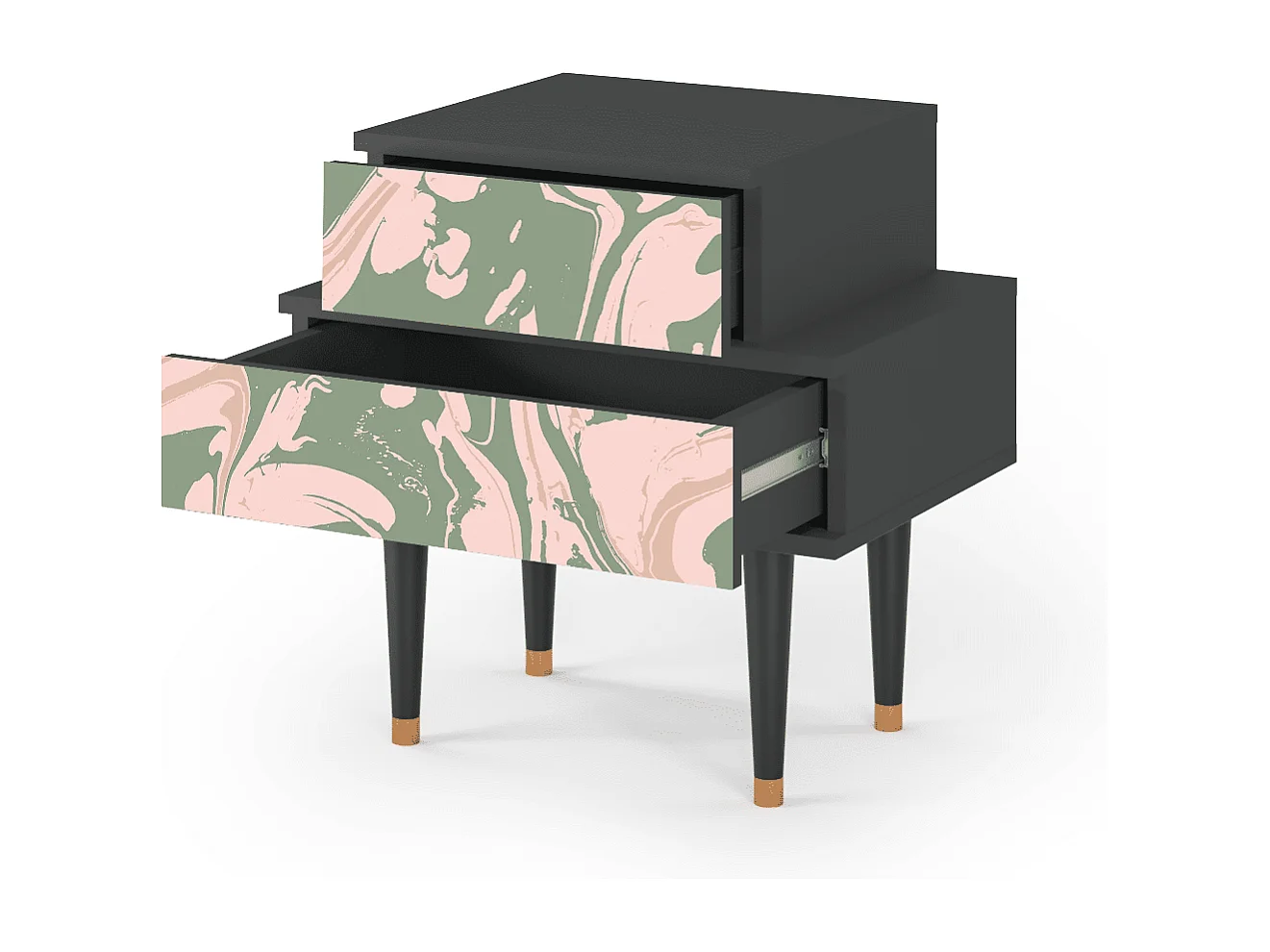 Table de nuit - 58х58х41 cm - NS1 - Aquarelle, Anthracite