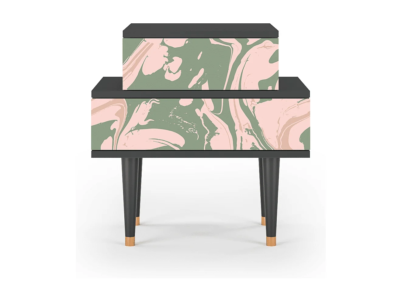 Table de nuit - 58х58х41 cm - NS1 - Aquarelle, Anthracite