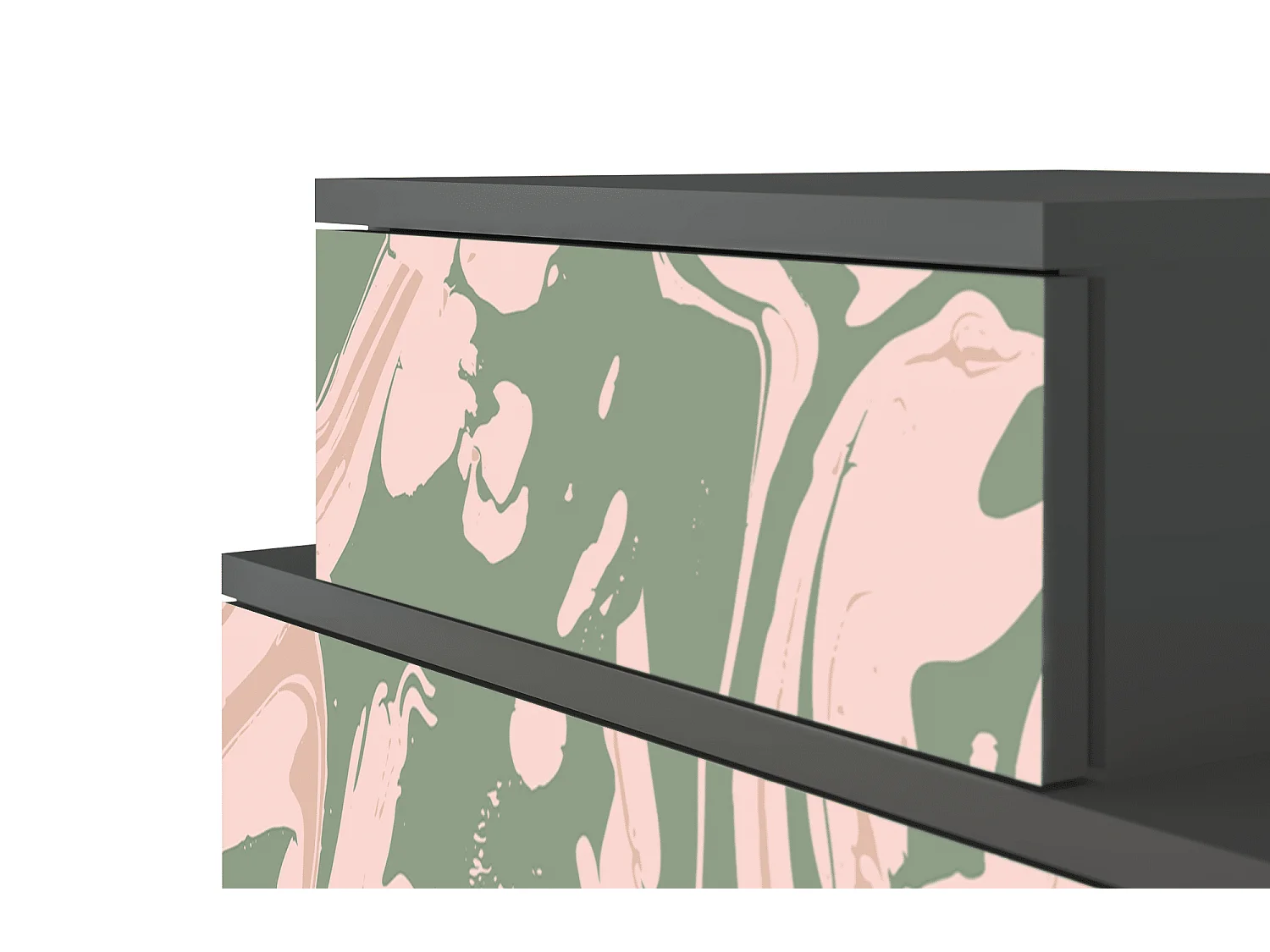 Table de nuit - 58х58х41 cm - NS1 - Aquarelle, Anthracite