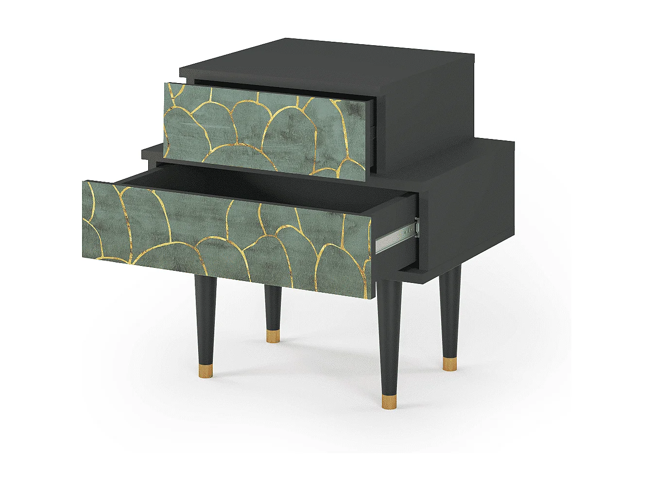 Comodino - 58х58х41 cm - NS1 - Magnificent Water Lily, Antracite