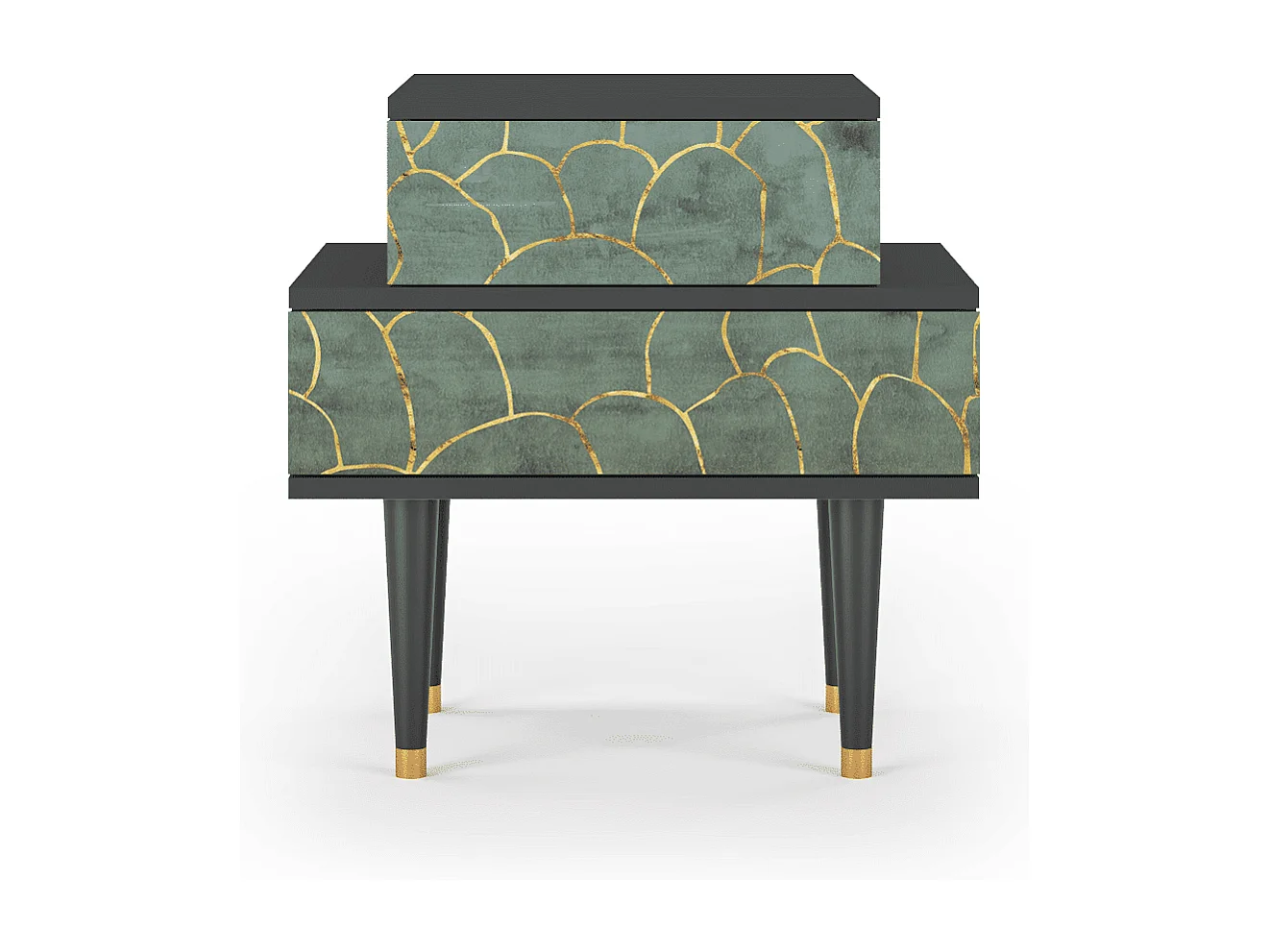 Stolik nocny - 58х58х41 cm - NS1 - Magnificent Water Lily, Antracyt