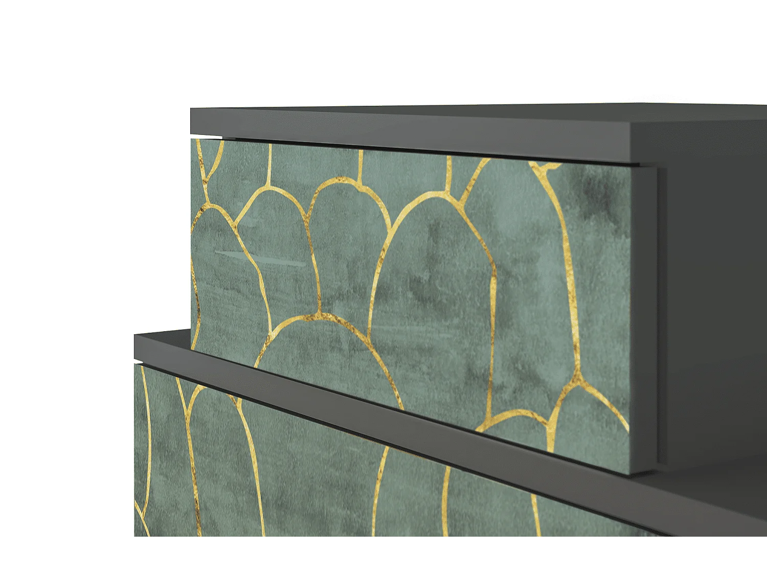 Stolik nocny - 58х58х41 cm - NS1 - Magnificent Water Lily, Antracyt