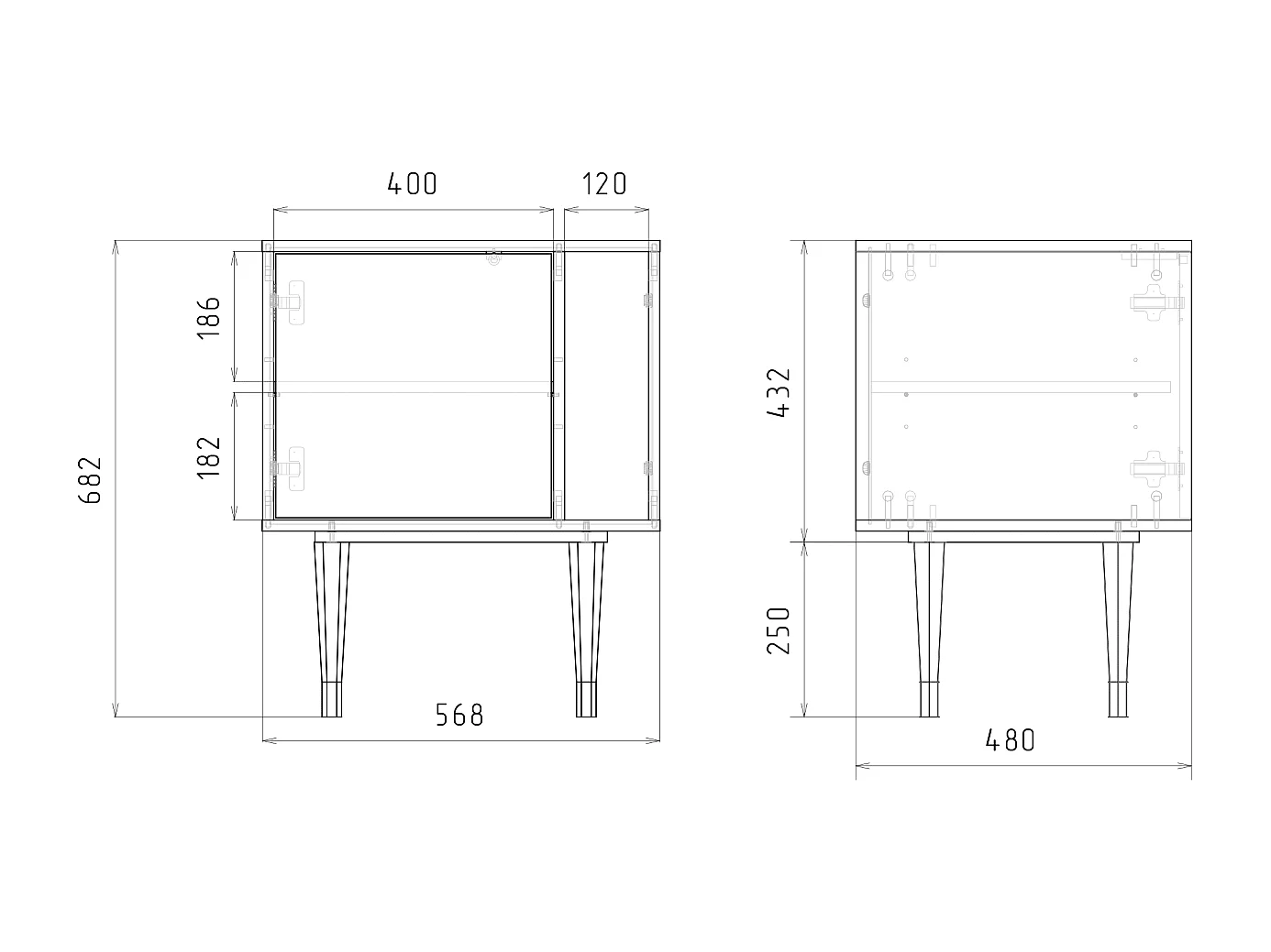 Table de nuit - 57х69х48 cm - S2 - The Turning Road, Latte
