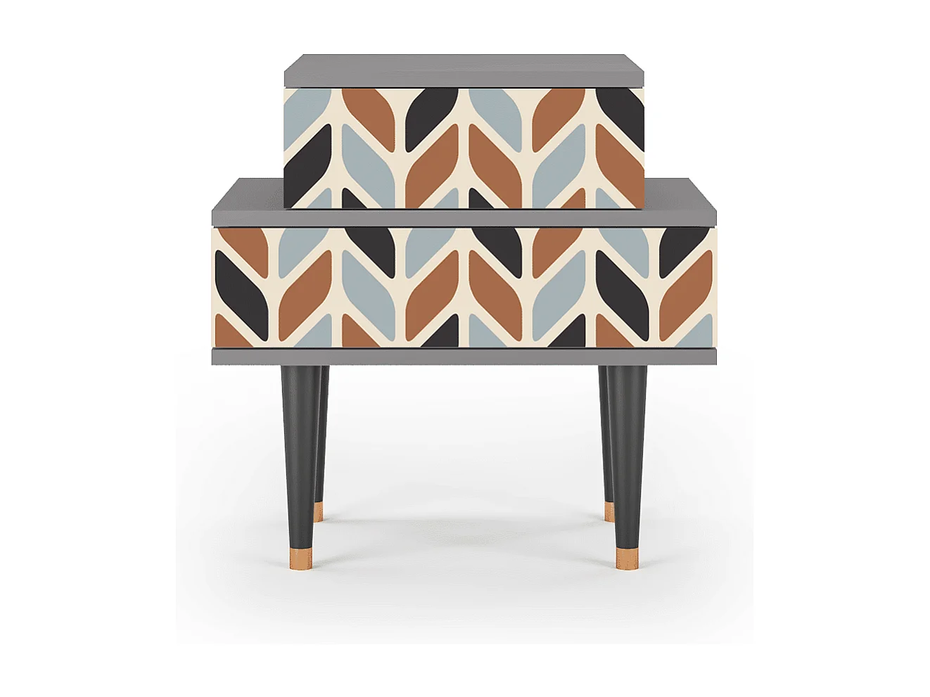 Table de nuit - 58х58х41 cm - NS1 - Beige Laure, Gris