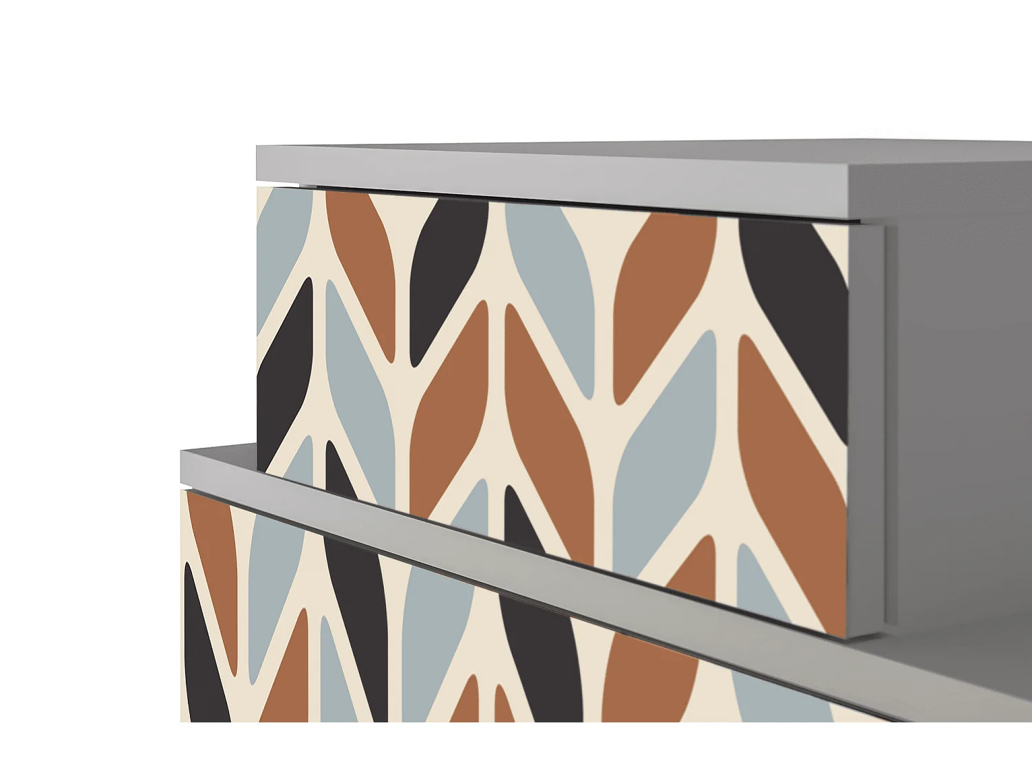 Table de nuit - 58х58х41 cm - NS1 - Beige Laure, Gris