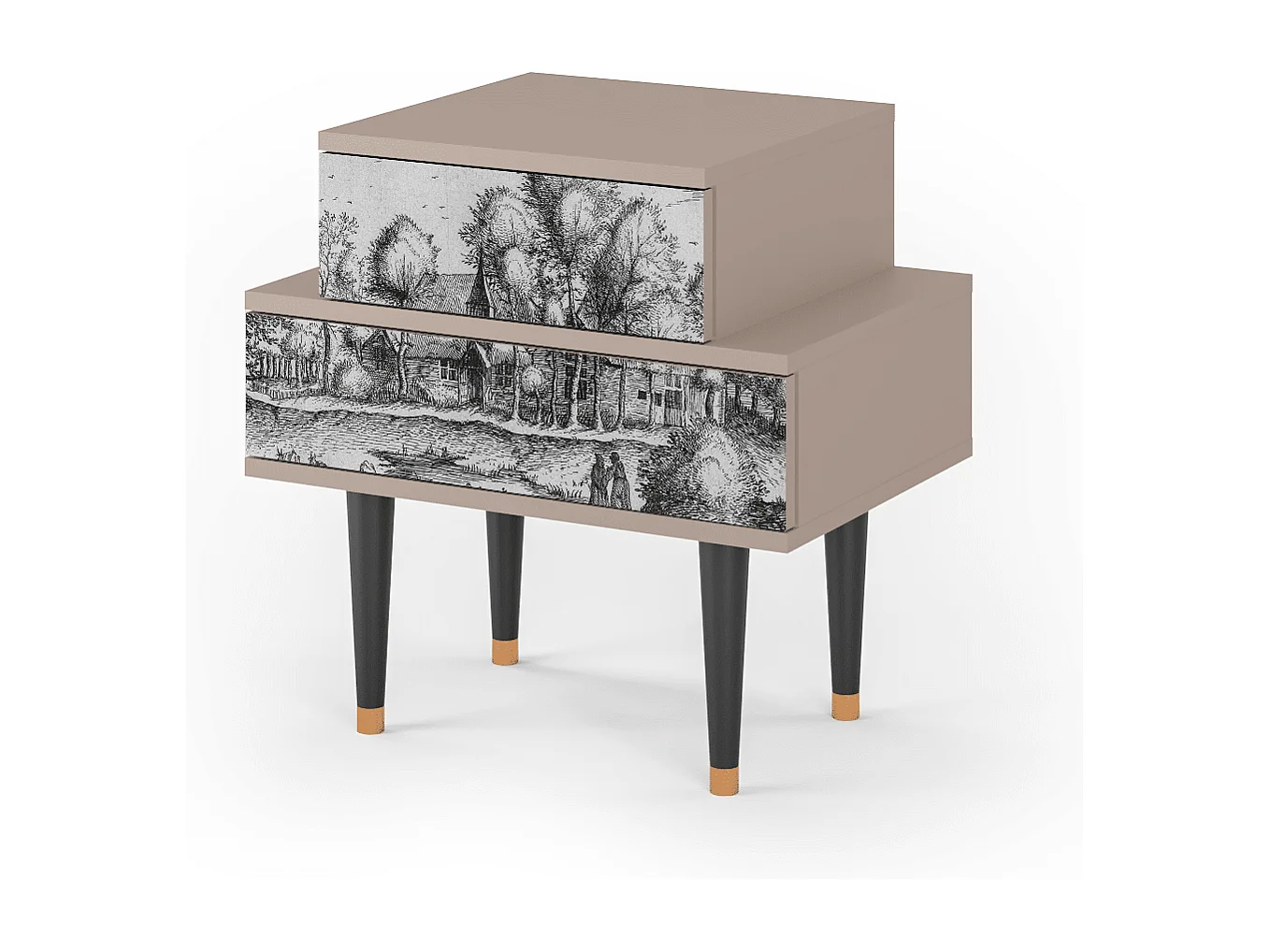 Stolik nocny - 58х58х41 cm - NS1 - A Pond, Latte