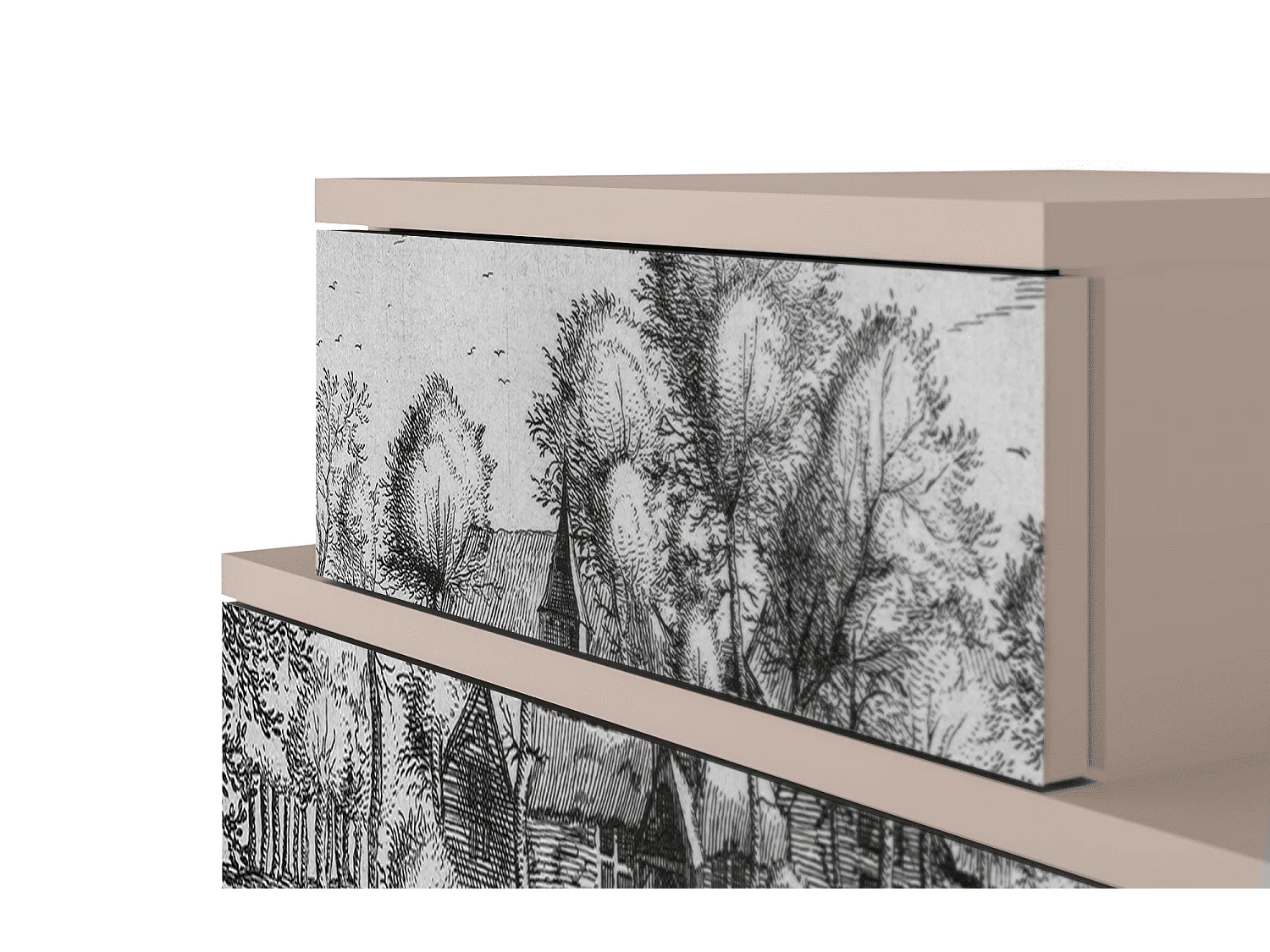 Stolik nocny - 58х58х41 cm - NS1 - A Pond, Latte