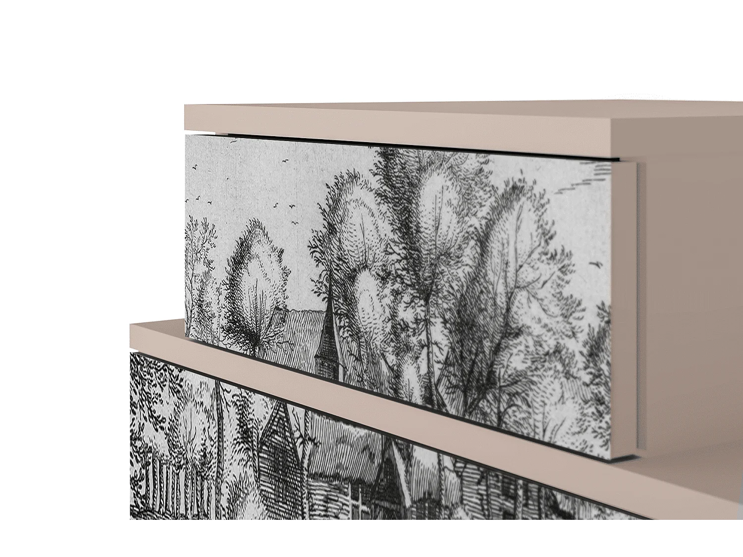 Stolik nocny - 58х58х41 cm - NS1 - A Pond, Latte