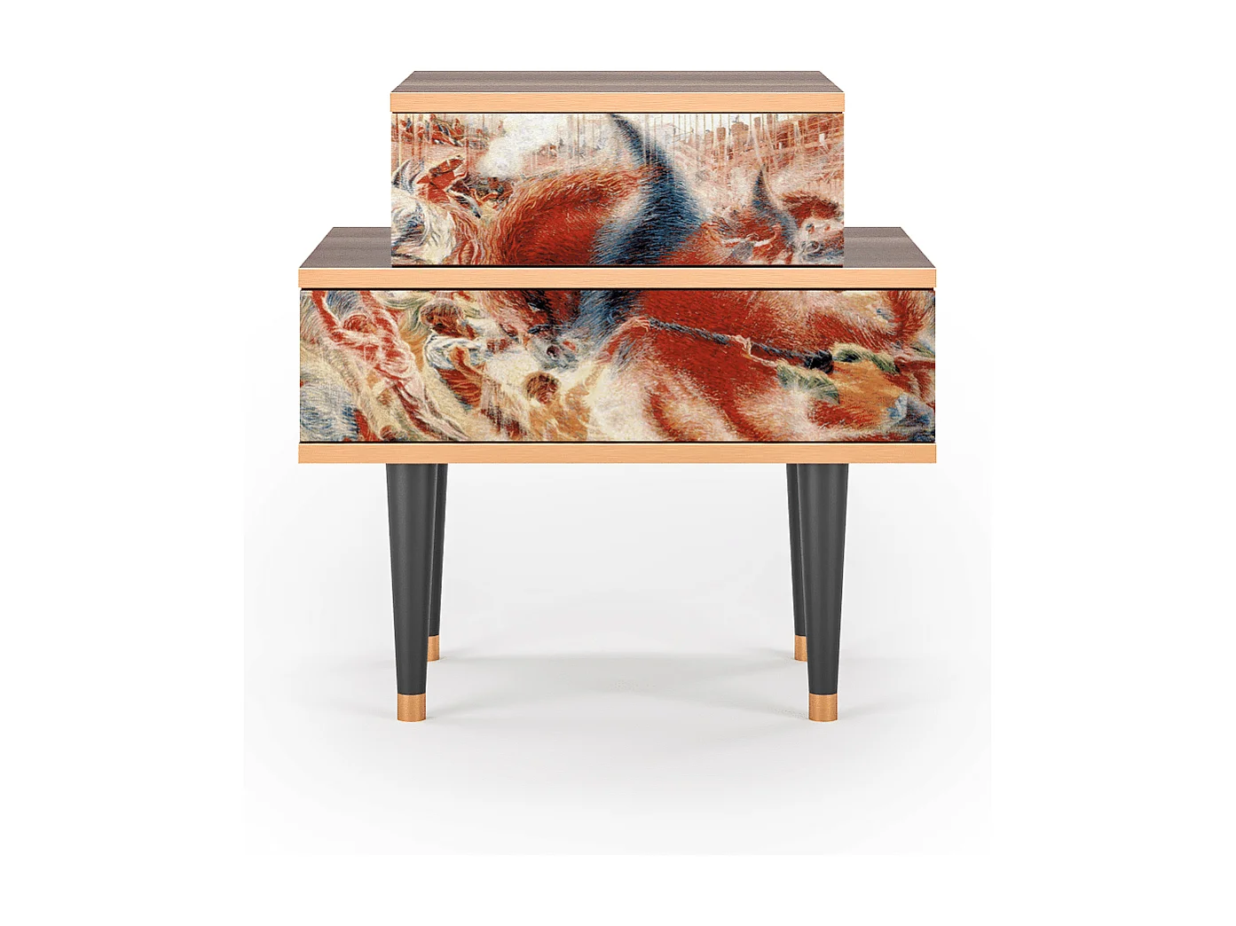 Nachttisch - 58х58х41 cm - NS1 - The City Rises, Walnuss