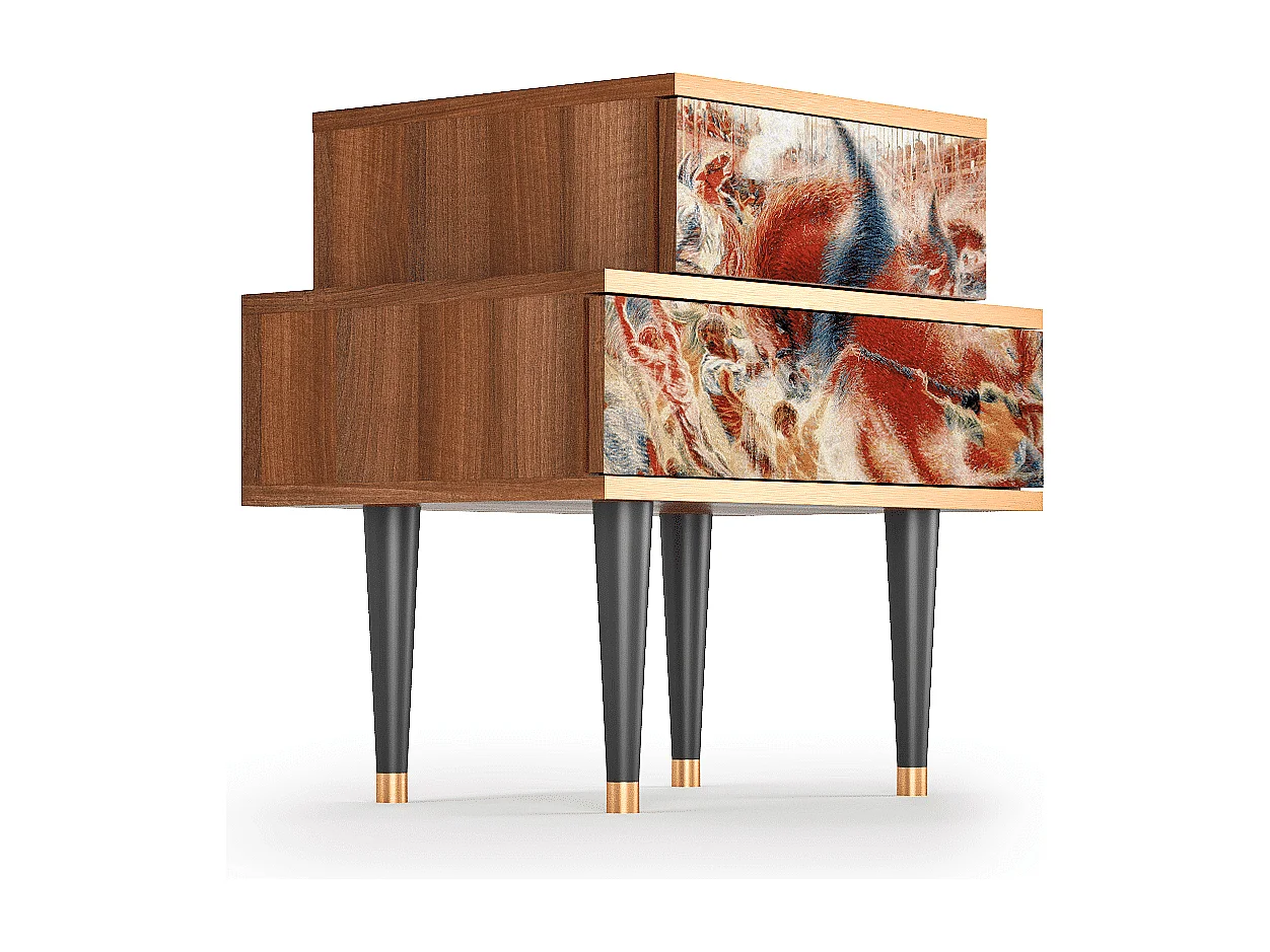 Nachttisch - 58х58х41 cm - NS1 - The City Rises, Walnuss