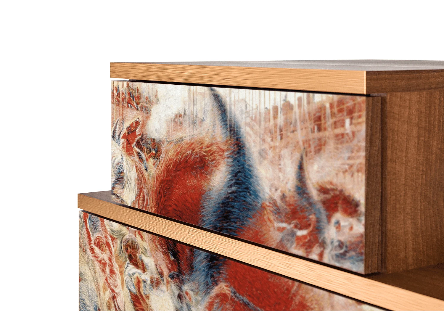 Nachttisch - 58х58х41 cm - NS1 - The City Rises, Walnuss