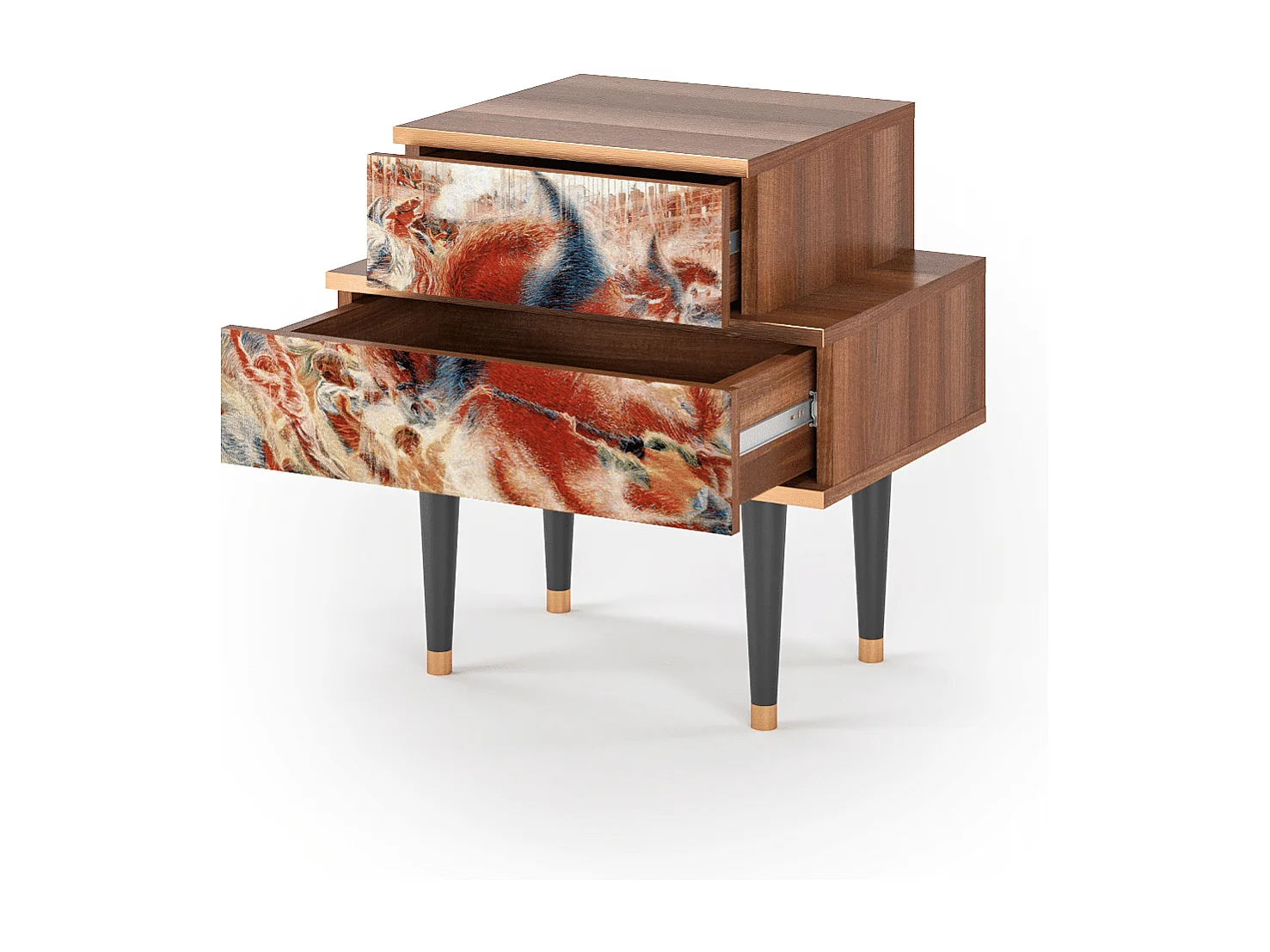 Nachttisch - 58х58х41 cm - NS1 - The City Rises, Walnuss