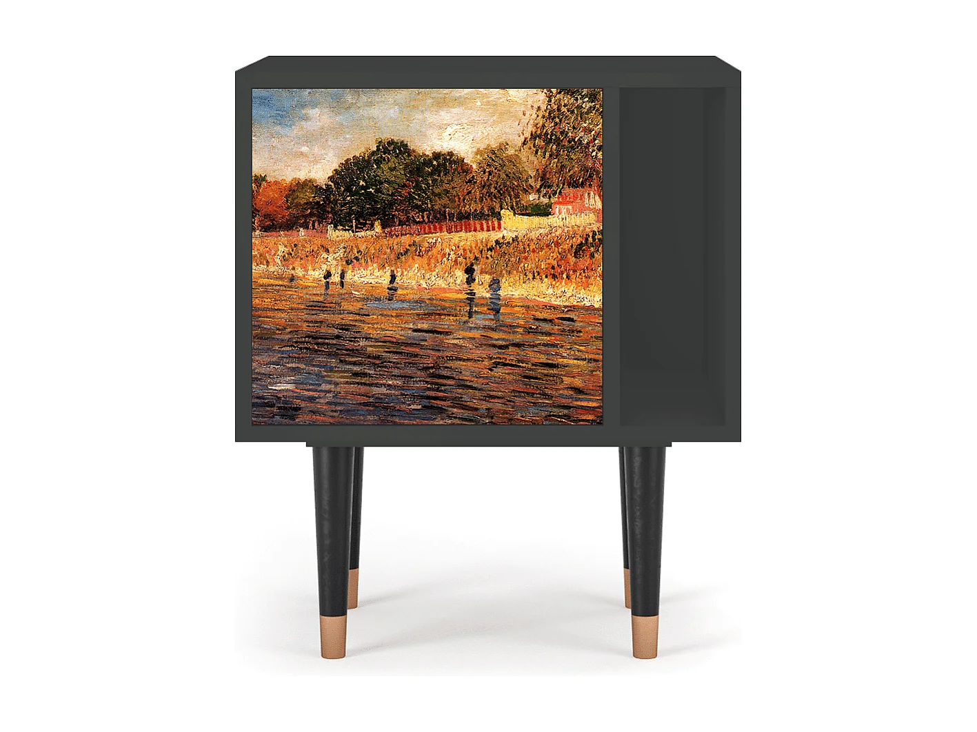 Table de nuit - 57х69х48 cm - S2 - The Banks, Anthracite