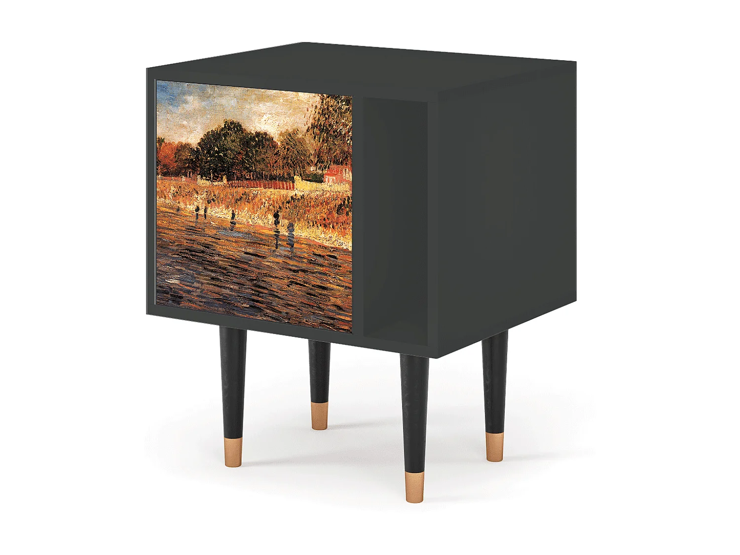 Table de nuit - 57х69х48 cm - S2 - The Banks, Anthracite