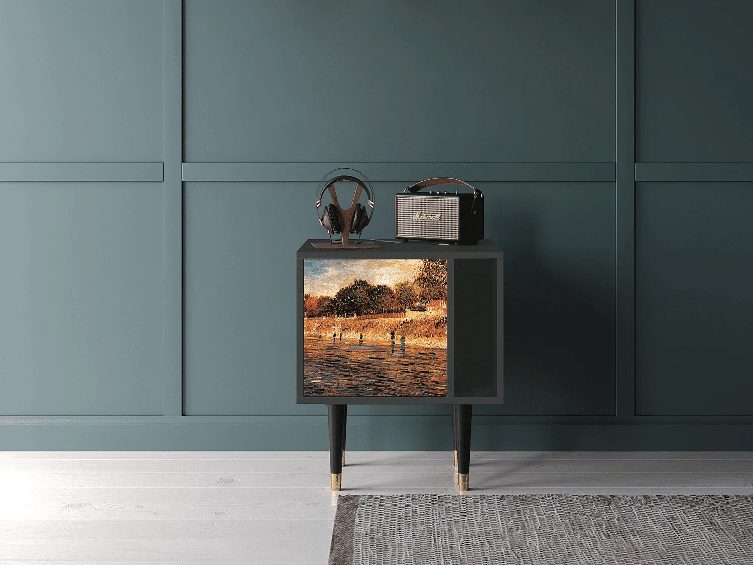 Mesita de noche - 57х69х48 cm - S2 - The Banks, Antracita