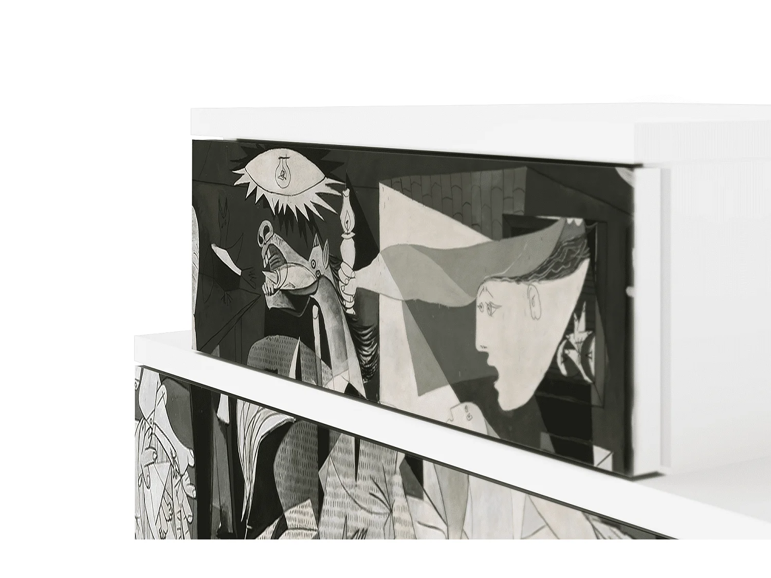 Table de nuit - 58х58х41 cm - NS1 - Guernica by Picasso, Blanc