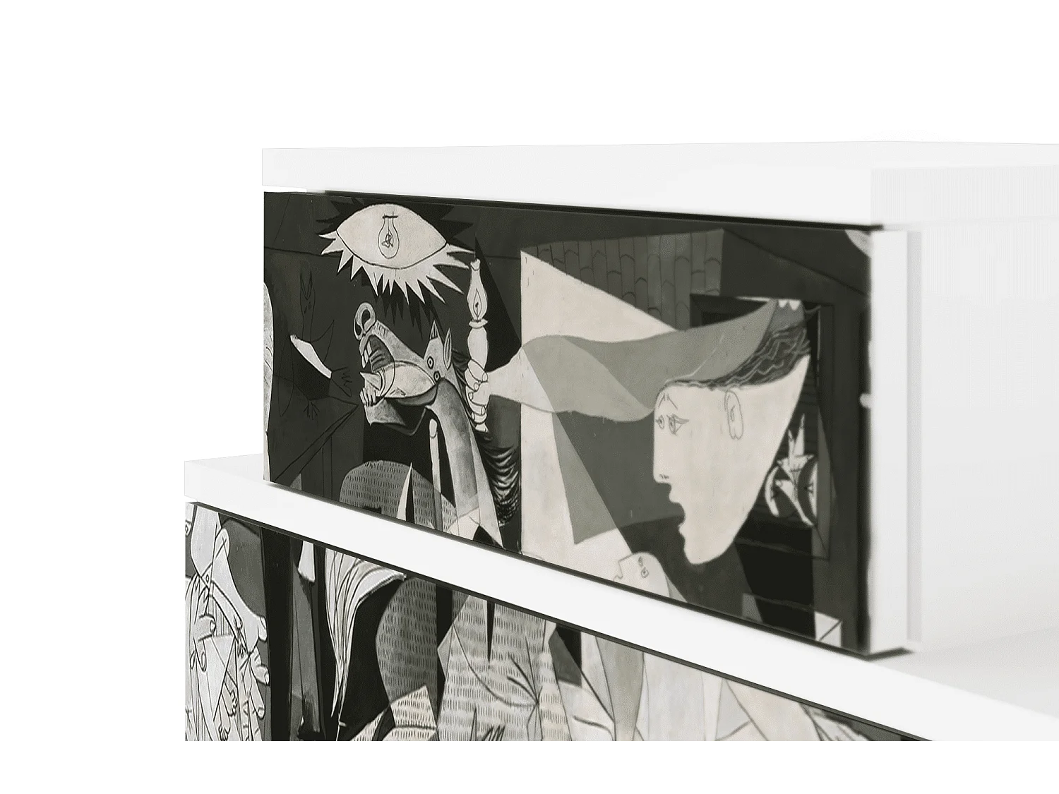 Table de nuit - 58х58х41 cm - NS1 - Guernica by Picasso, Blanc