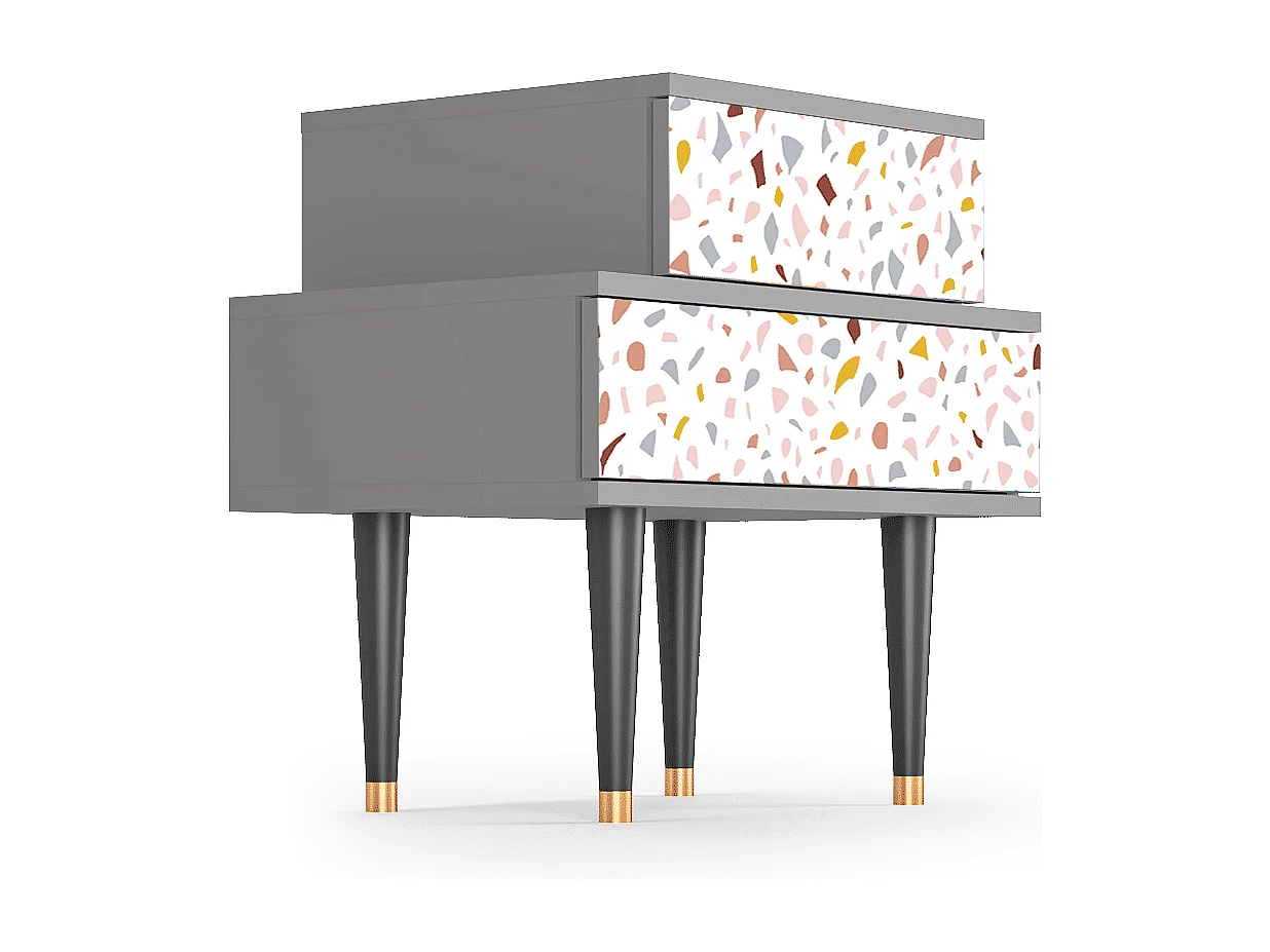 Stolik nocny - 58х58х41 cm - NS1 - Marmelade Cheese, Szary