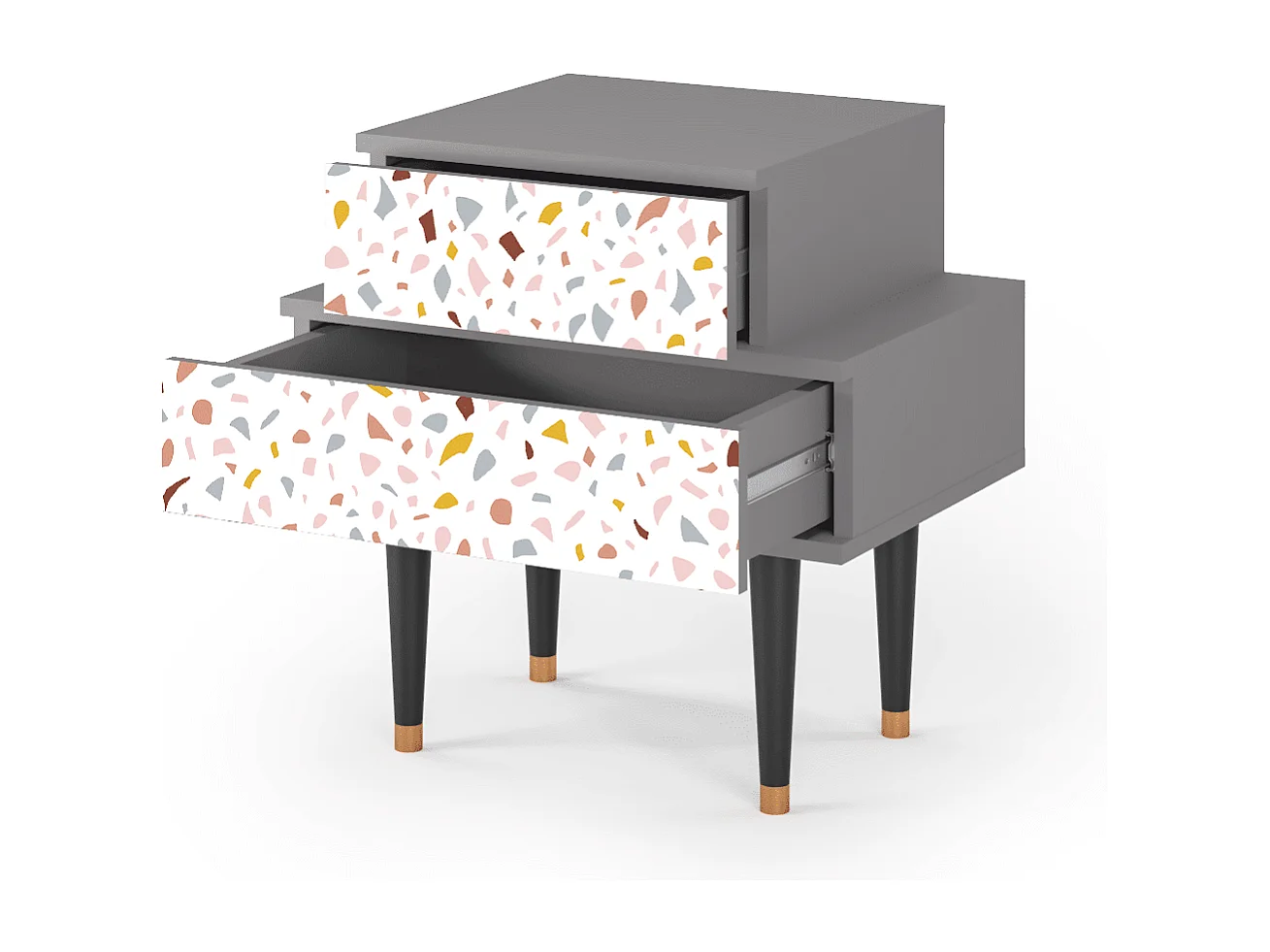 Table de nuit - 58х58х41 cm - NS1 - Marmelade Cheese, Gris