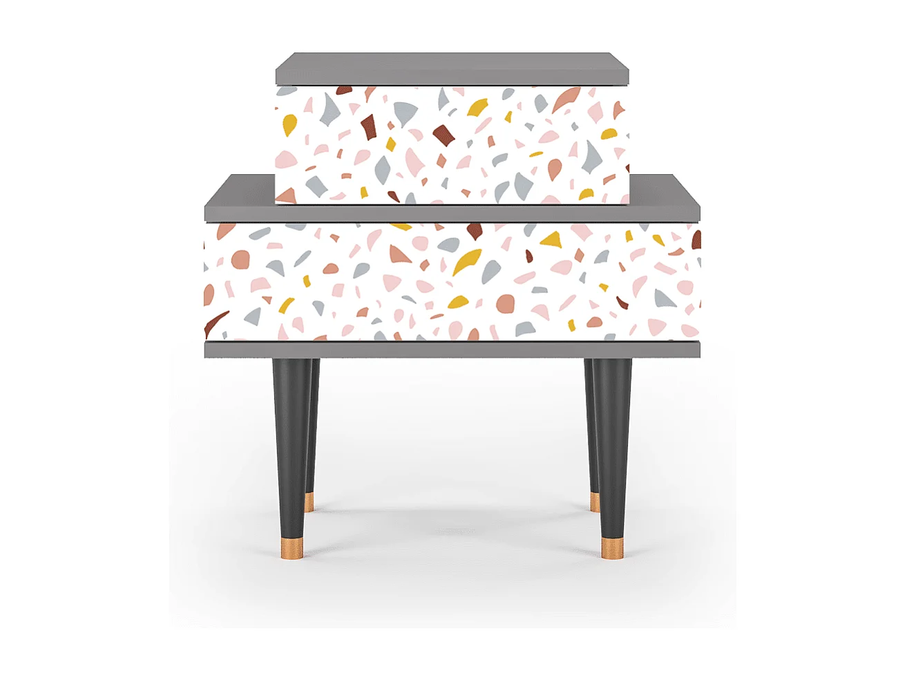 Stolik nocny - 58х58х41 cm - NS1 - Marmelade Cheese, Szary