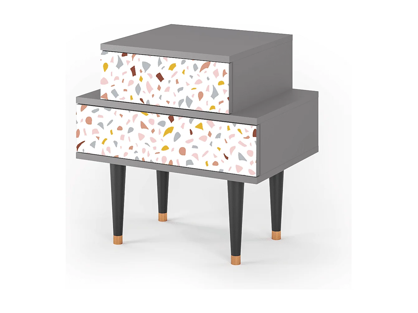 Stolik nocny - 58х58х41 cm - NS1 - Marmelade Cheese, Szary