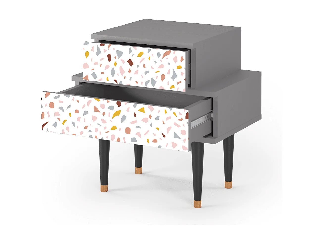 Stolik nocny - 58х58х41 cm - NS1 - Marmelade Cheese, Szary