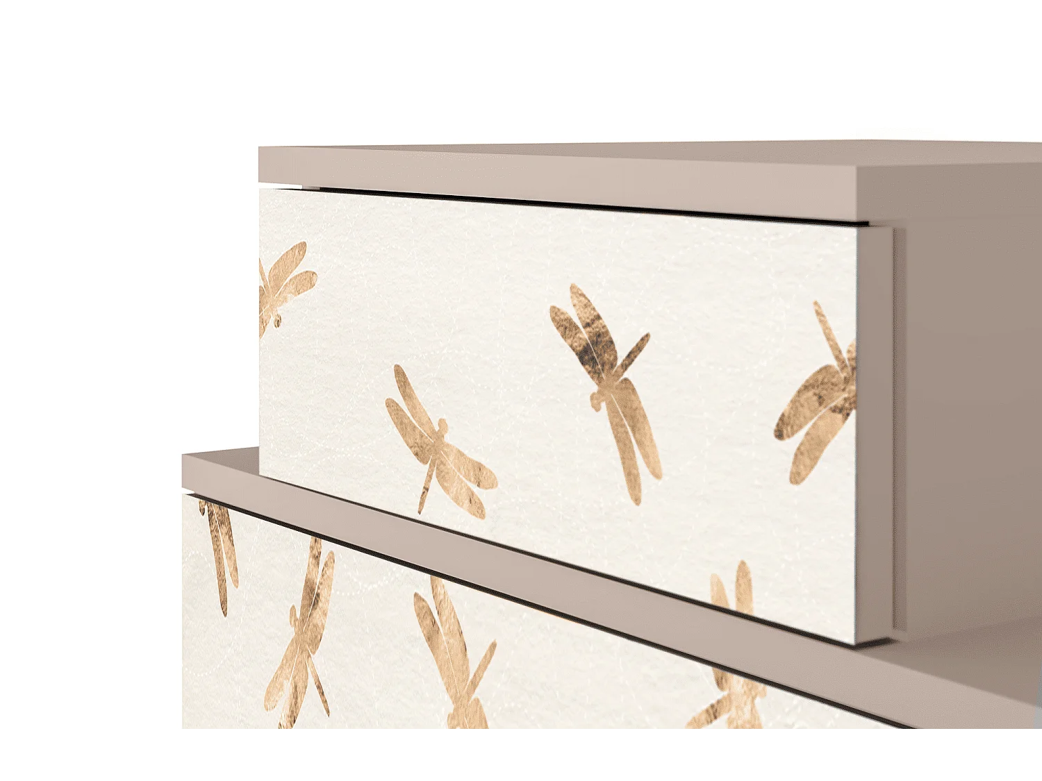 Stolik nocny - 58х58х41 cm - NS1 - Nude Dragonflies, Latte