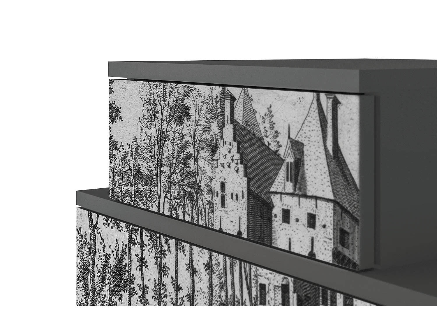 Stolik nocny - 58х58х41 cm - NS1 - Castle by Breugel, Antracyt