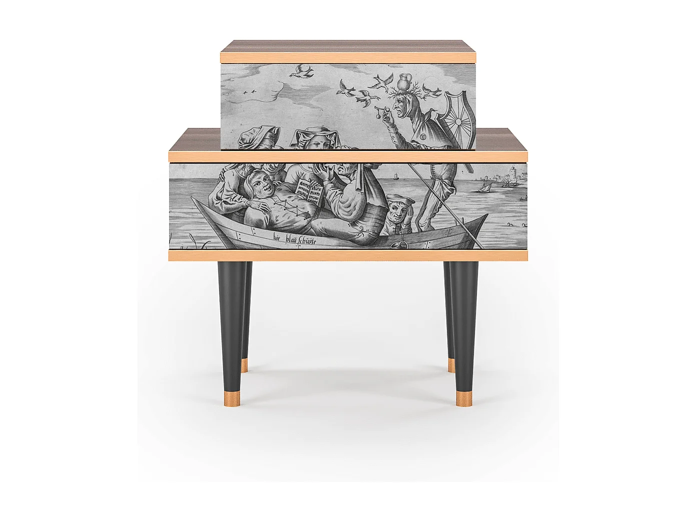 Stolik nocny - 58х58х41 cm - NS1 - Blau Schuyte, Orzech