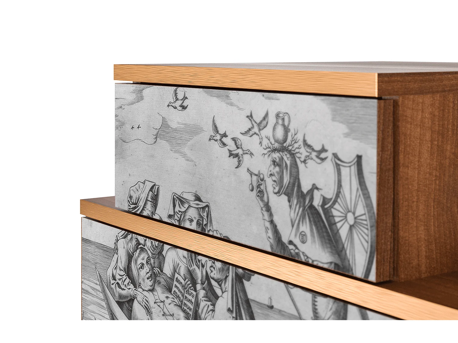 Stolik nocny - 58х58х41 cm - NS1 - Blau Schuyte, Orzech