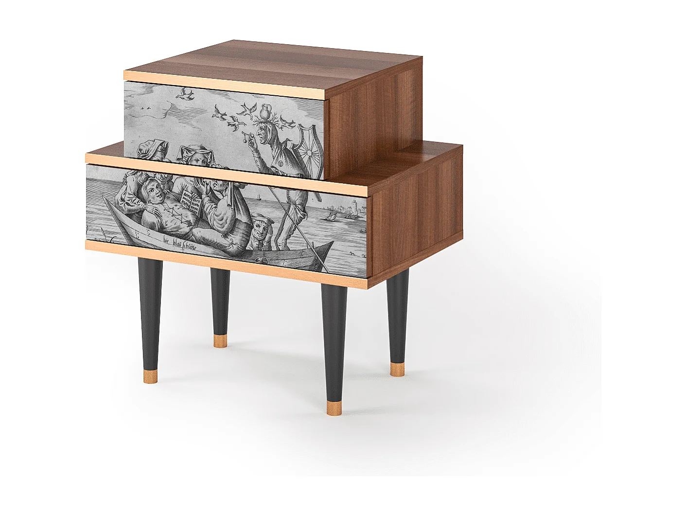 Table de nuit - 58х58х41 cm - NS1 - Blau Schuyte, Noyer