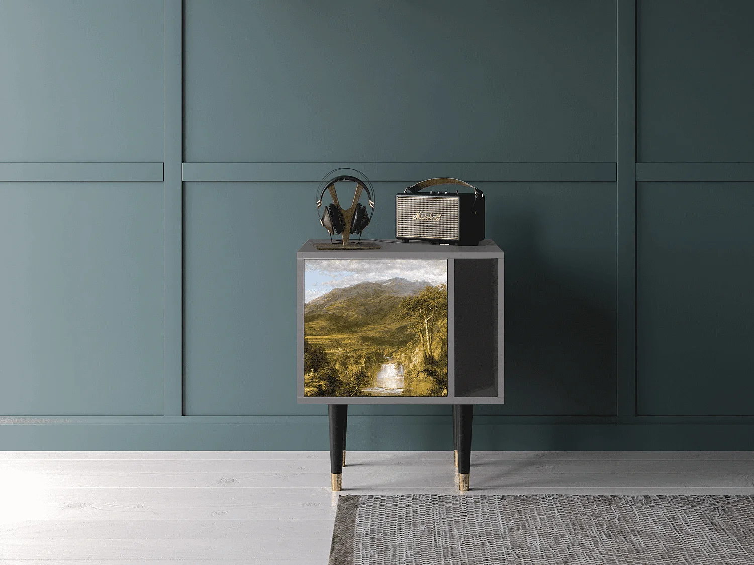 Stolik nocny - 57х69х48 cm - S2 - The Heart of the Andes , Szary