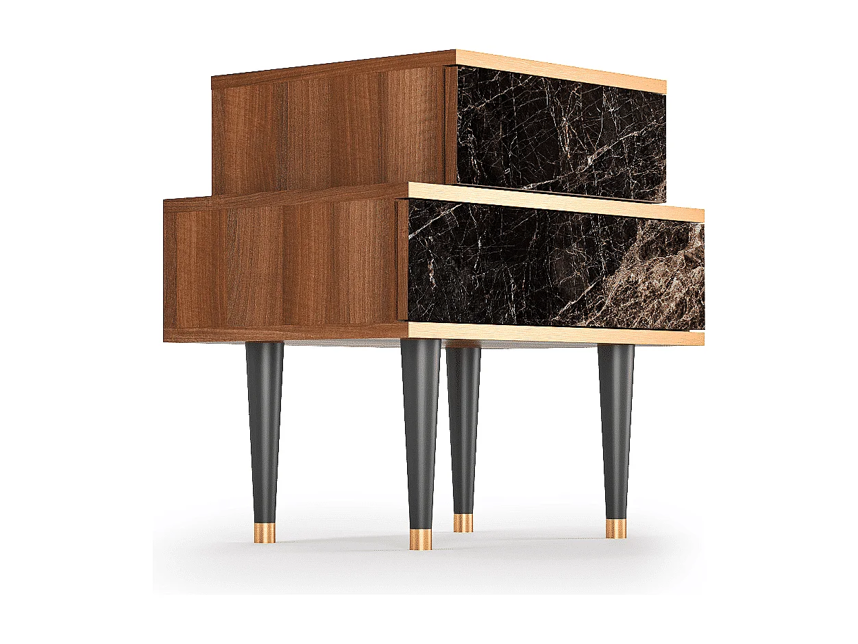 Table de nuit - 58х58х41 cm - NS1 - Night Abyss, Noyer