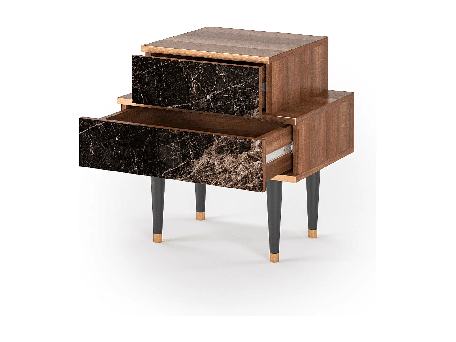 Table de nuit - 58х58х41 cm - NS1 - Night Abyss, Noyer