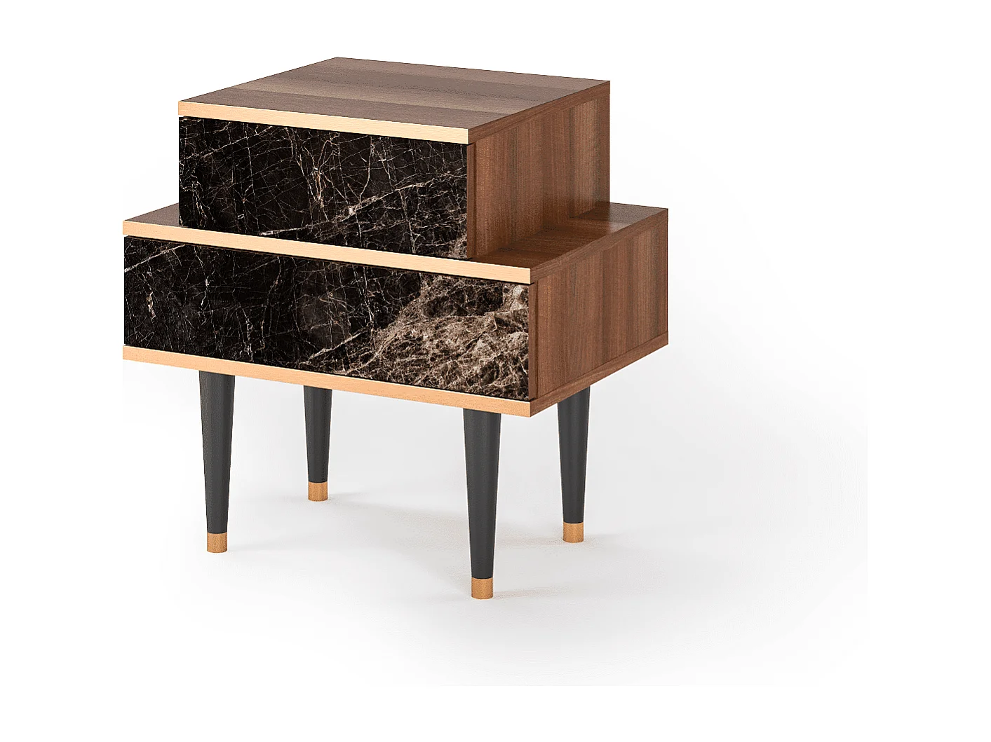 Stolik nocny - 58х58х41 cm - NS1 - Night Abyss, Orzech