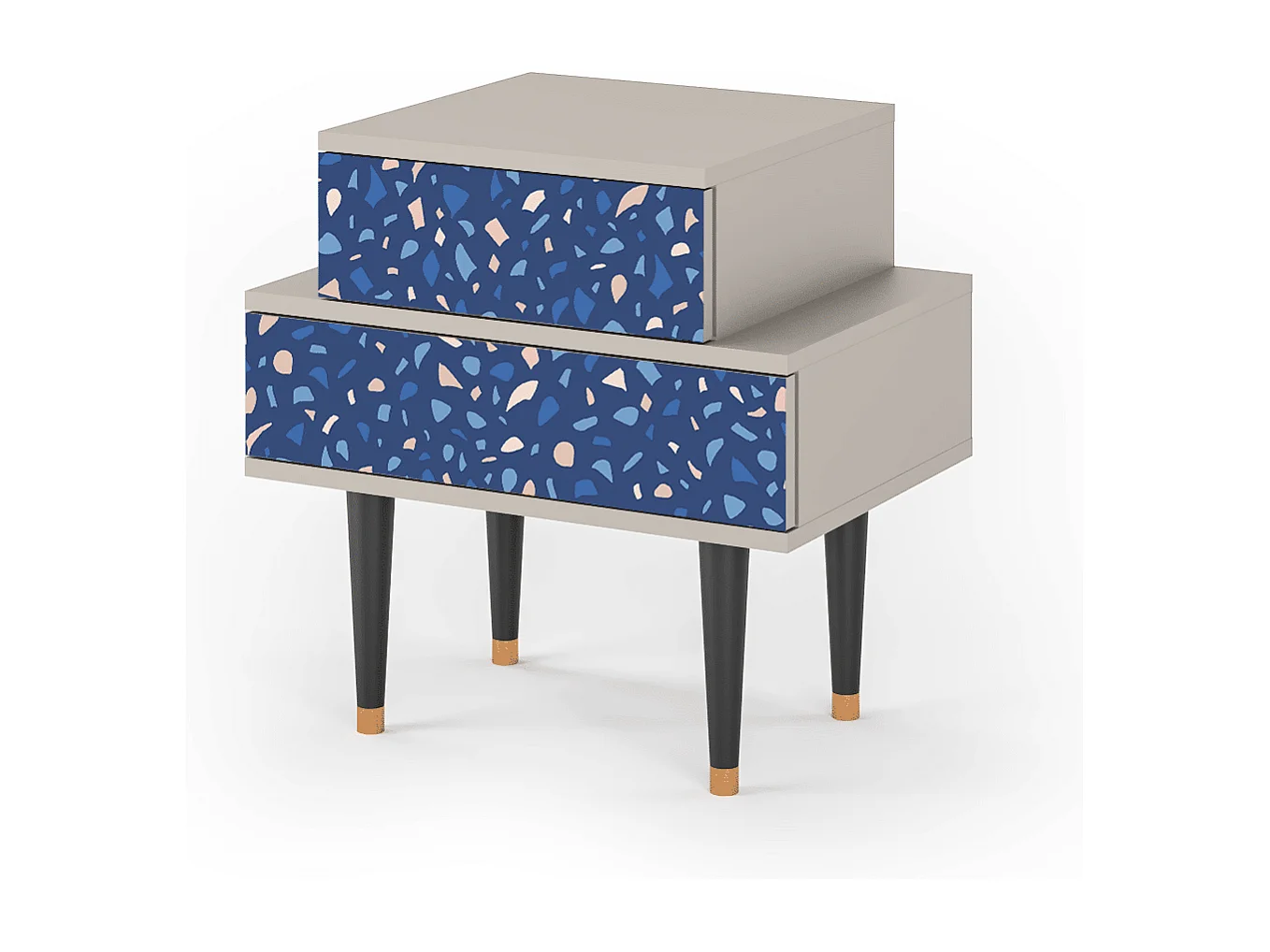 Stolik nocny - 58х58х41 cm - NS1 - Soap Whirpool, Piaskowy