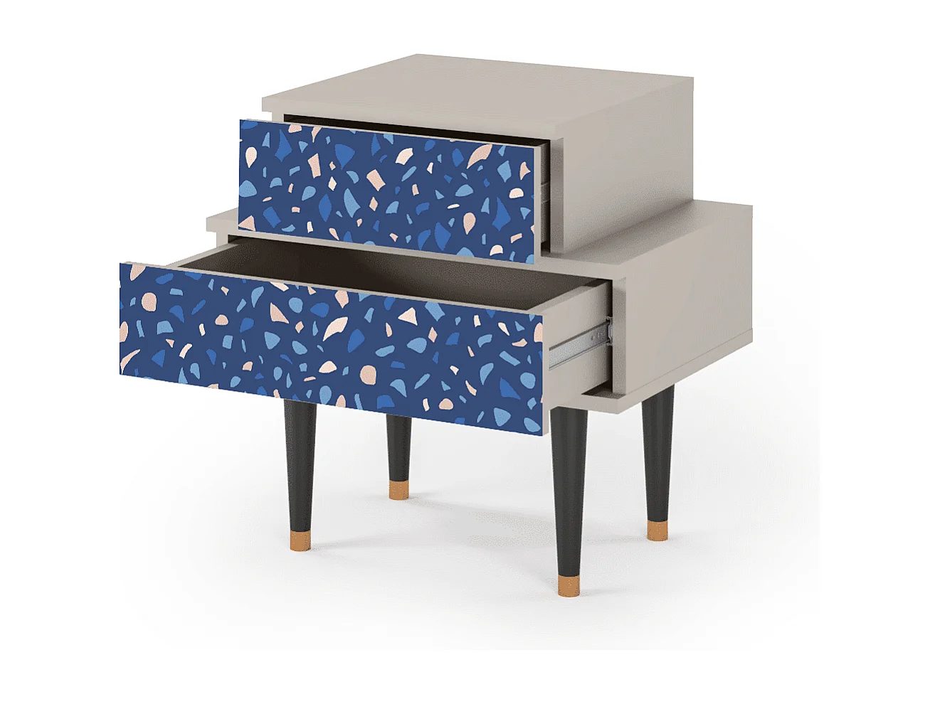 Stolik nocny - 58х58х41 cm - NS1 - Soap Whirpool, Piaskowy