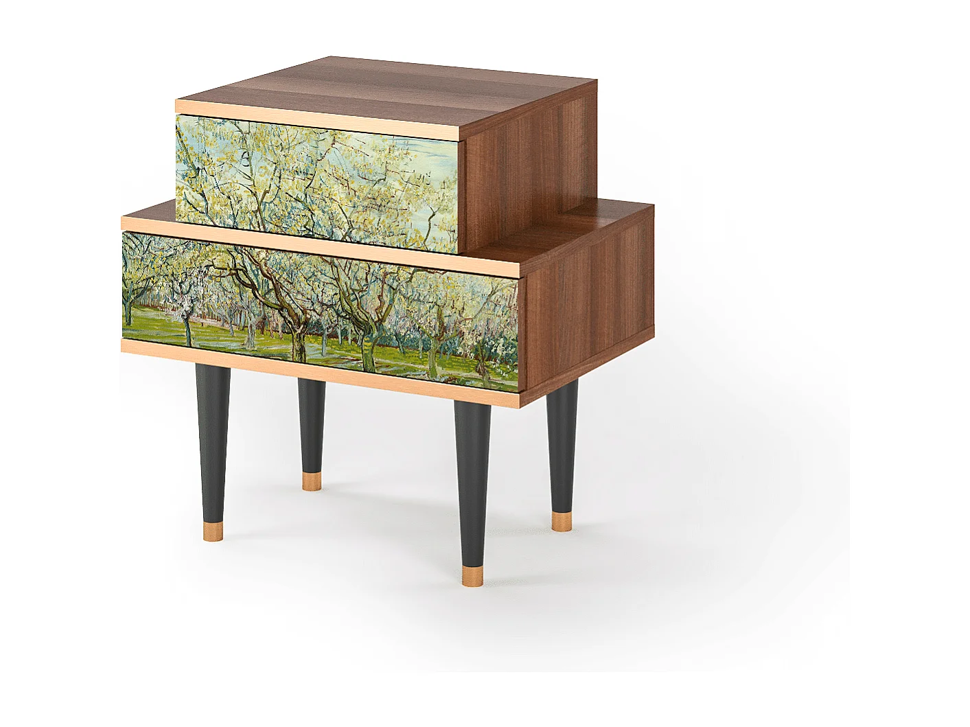 Criado-mudo - 58х58х41 cm - NS1 - The Branco Orchard, Nogueira