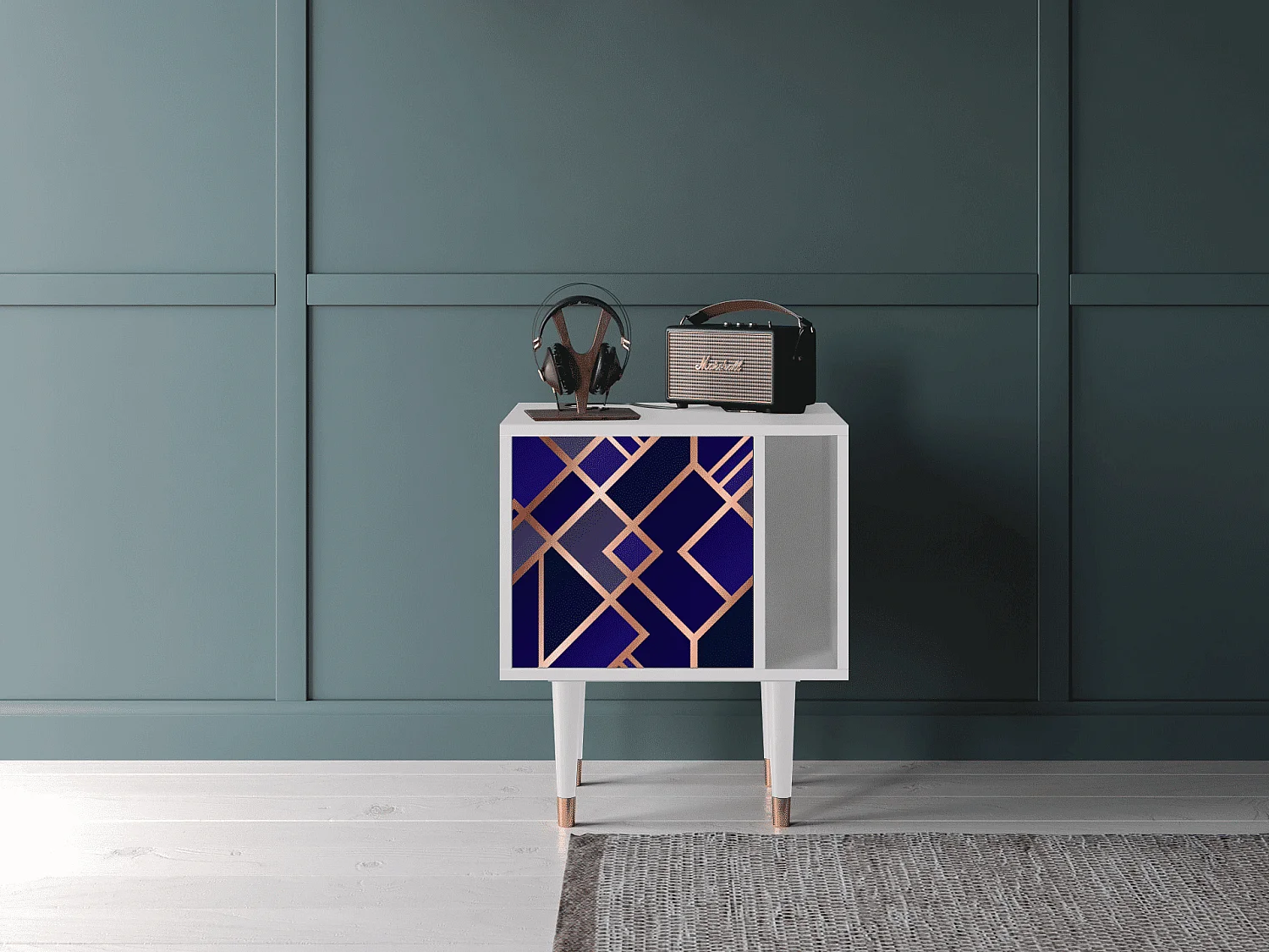 Table de nuit - 57х69х48 cm - S2 - Aquamarine Getsby, Blanc